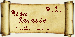 Miša Karalić vizit kartica